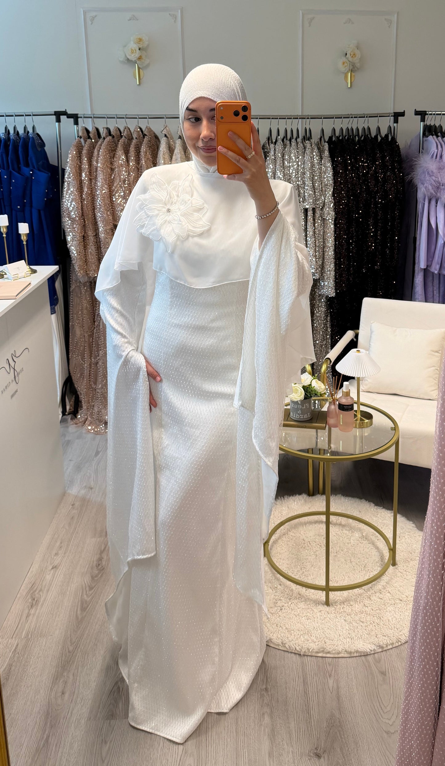 Modest Dress Viana Ecru White