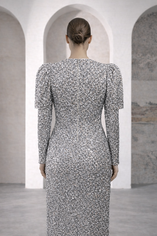 Modest Dress Liva Grey