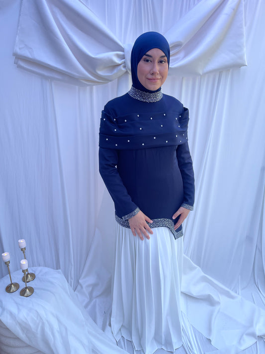 Modest Dress Lavinia Dark blue