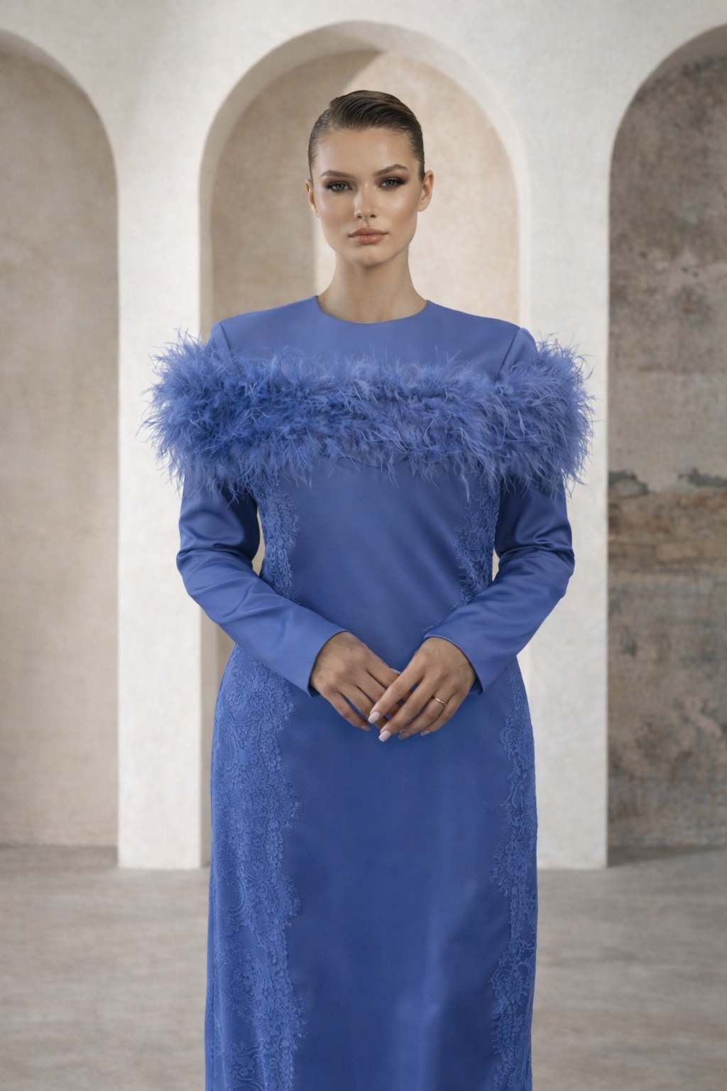Modest Dress Olivia Indigo
