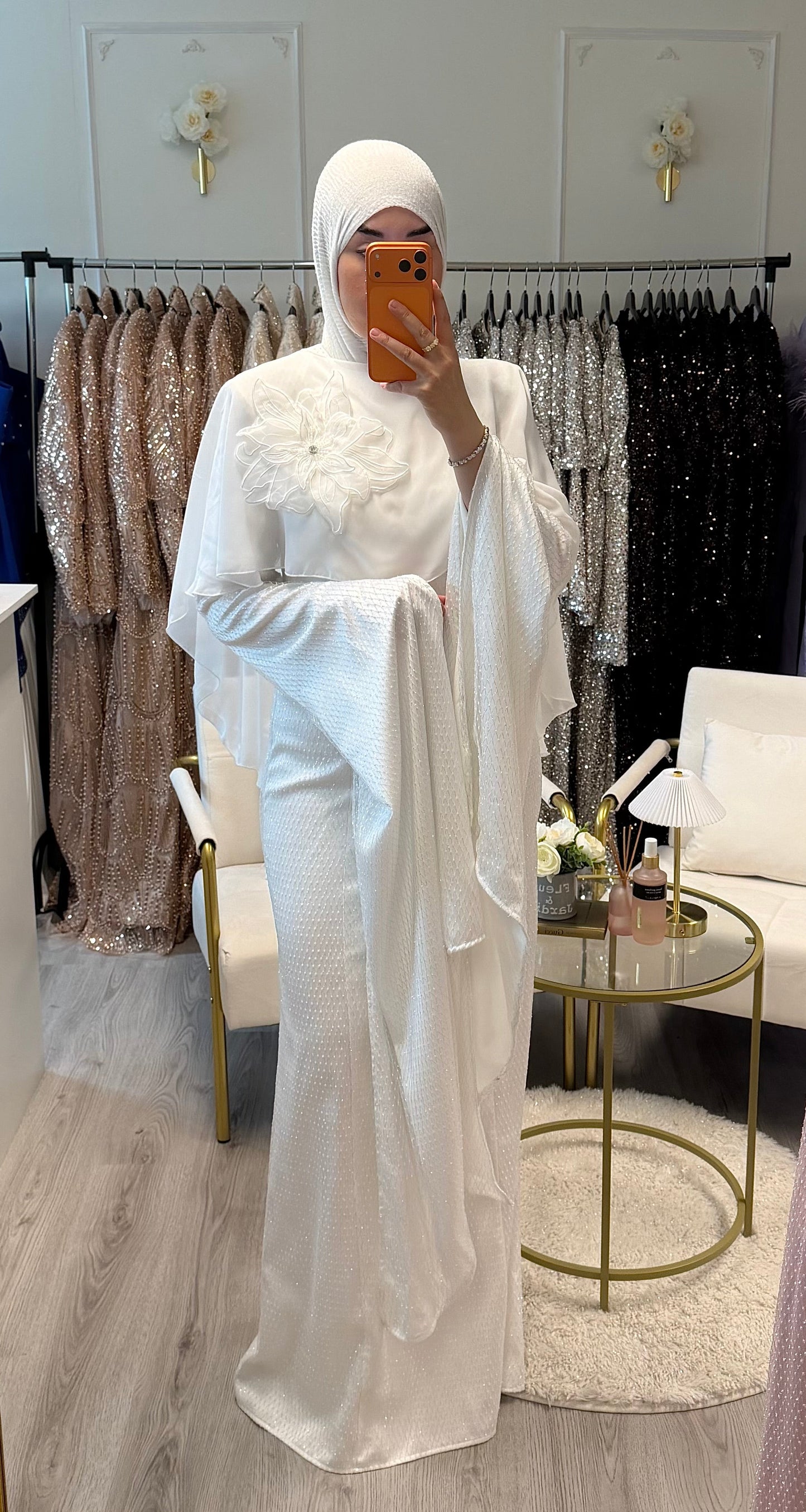 Modest Dress Viana Ecru White