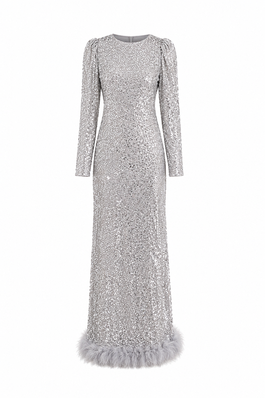 Modest Dress Liva Grey