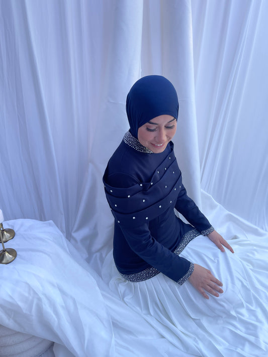 Modest Dress Lavinia Dark blue