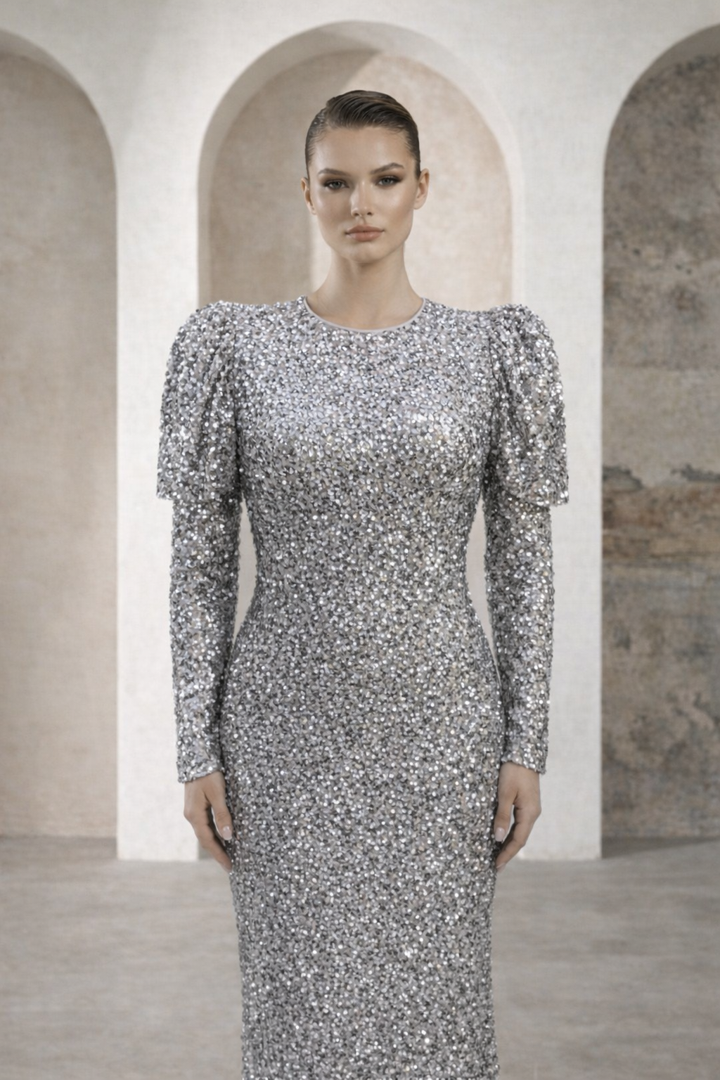 Modest Dress Liva Grey