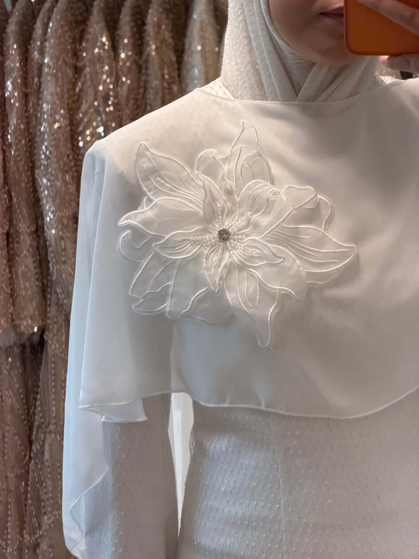 Modest Dress Viana Ecru White