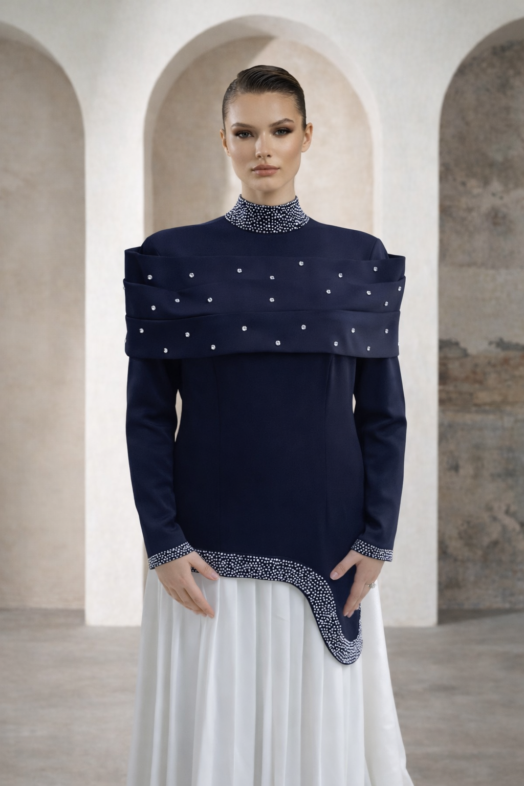 Modest Dress Lavinia Dark blue
