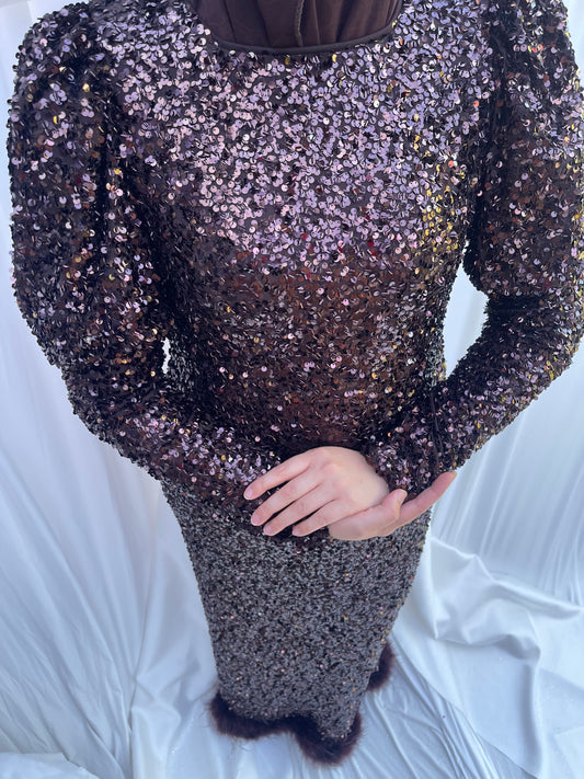 Modest Dress Liva Brown